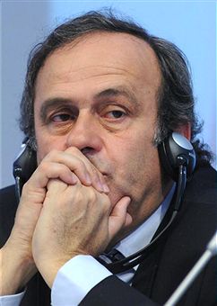 Michael Platini looking fed-up